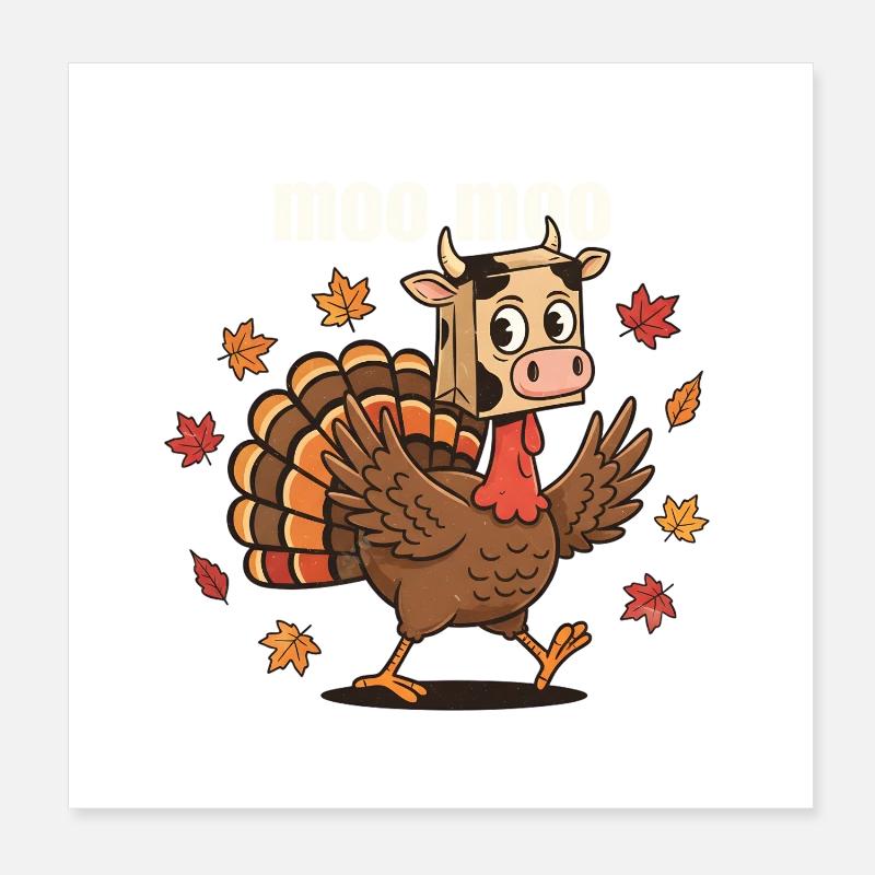 Moo Moo Mashup de dinde Poster 20 x 20 cm