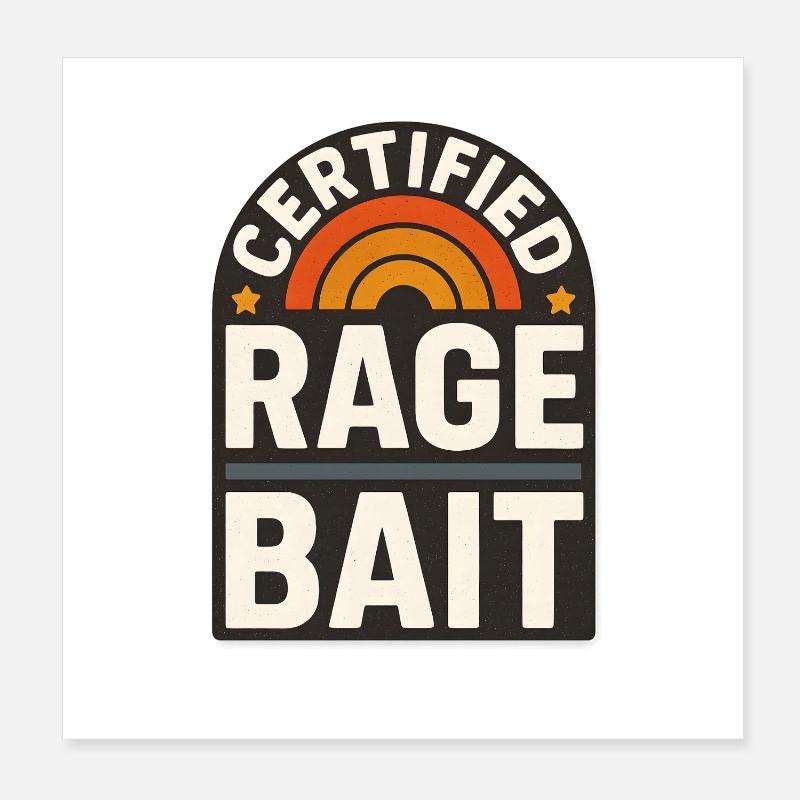 Rage Bait Patch Drôle de dicton Poster 20 x 20 cm