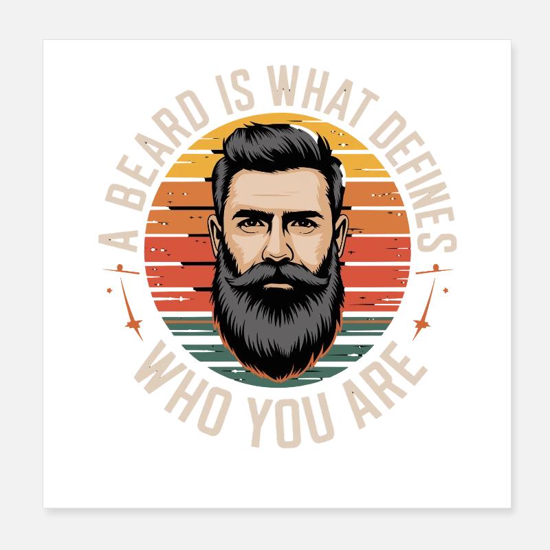 Ein Bart Definiert Wer Du Bist Retro Style Poster 20x20 cm