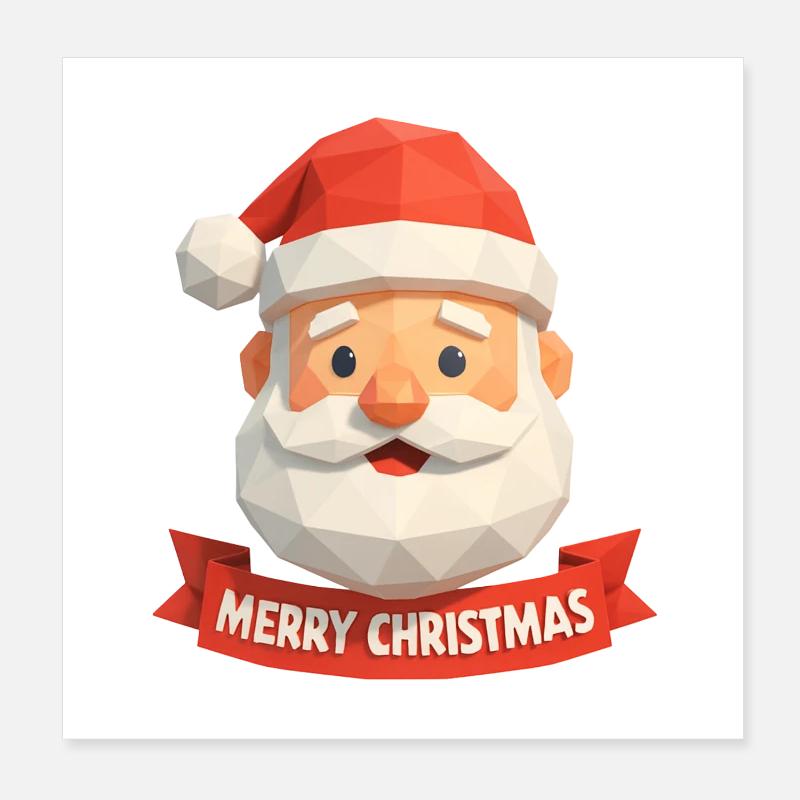 Conception de polygone du Père Noël – Joyeux Noël Poster 20 x 20 cm