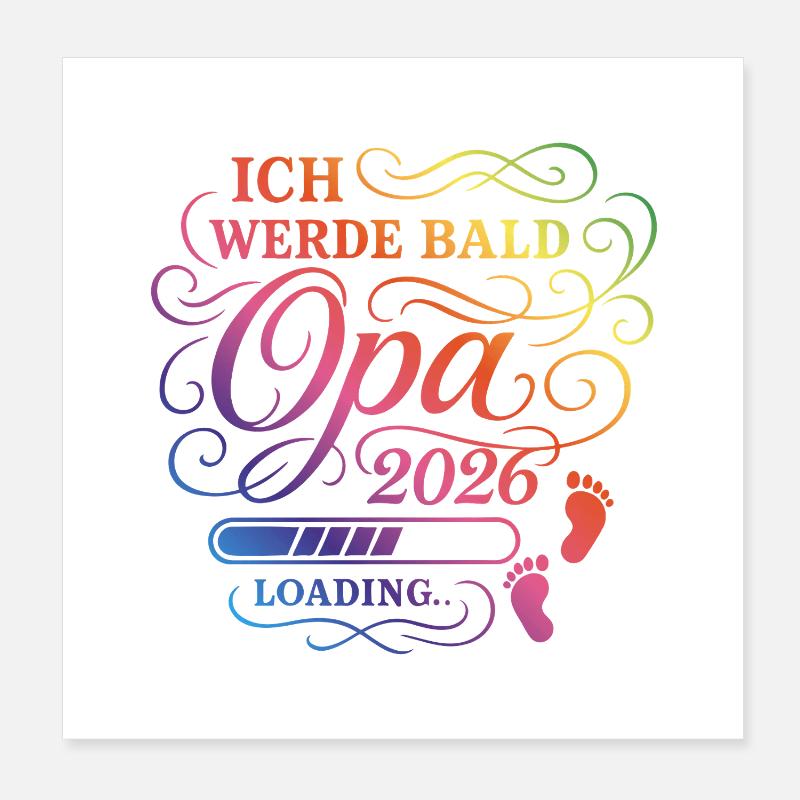Ich werde bald Opa 2026 Poster 20x20 cm