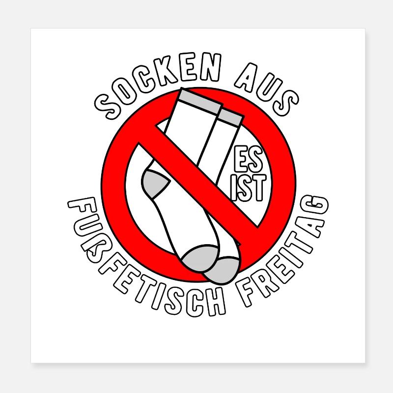 Pas de chaussettes autorisées pieds bouclier Poster 20 x 20 cm