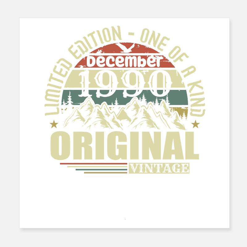 December 1990 December Anniversary December 1990 Poster 8" x 8" (20x20 cm)