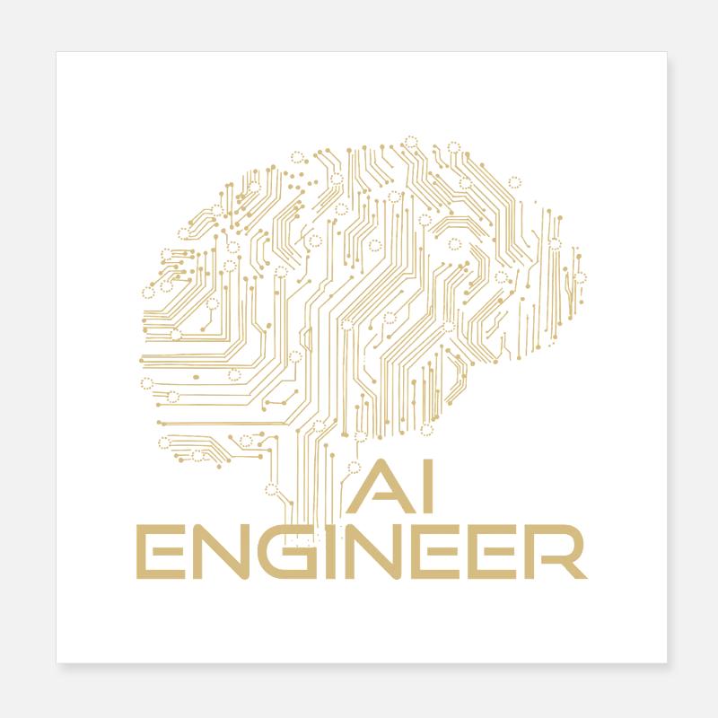 AI Engineer – Künstliche Intelligenz & Technologie Poster 20x20 cm