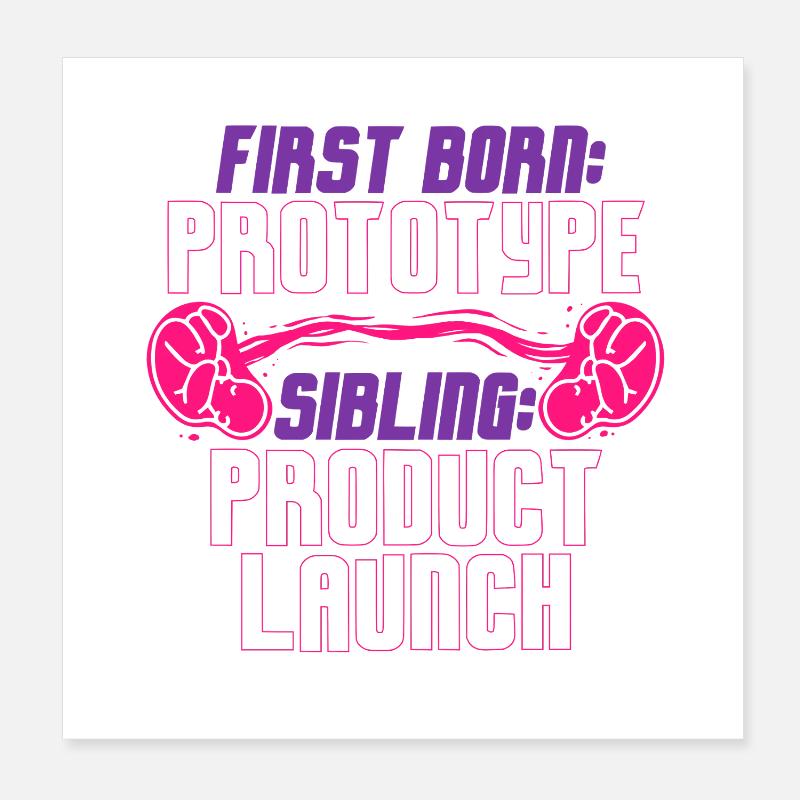 Premier-né Frère Sœur Poster 20 x 20 cm