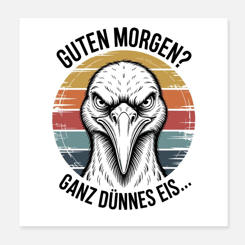 Storch Dünnes Eis Art Poster 20x20 cm