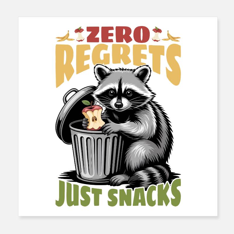 Funny Raccoon Poster 20x20 cm
