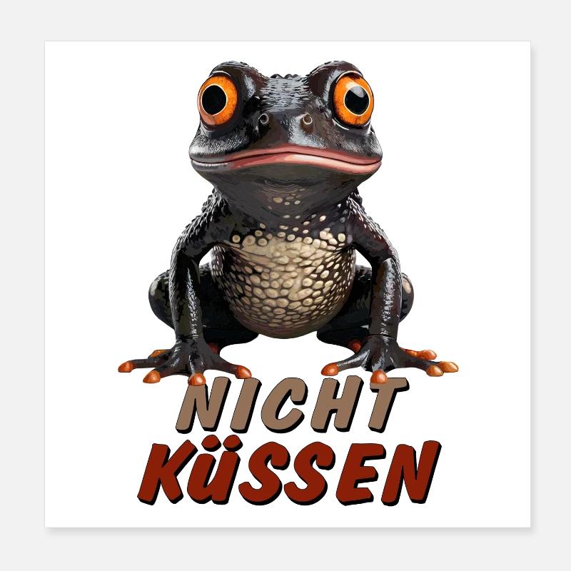 FROSCH NICHT KÜSSEN Poster 20x20 cm