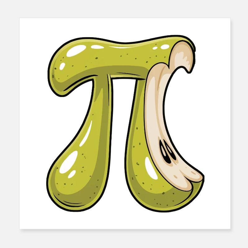 Poire Pi Vert Math Poster 20 x 20 cm