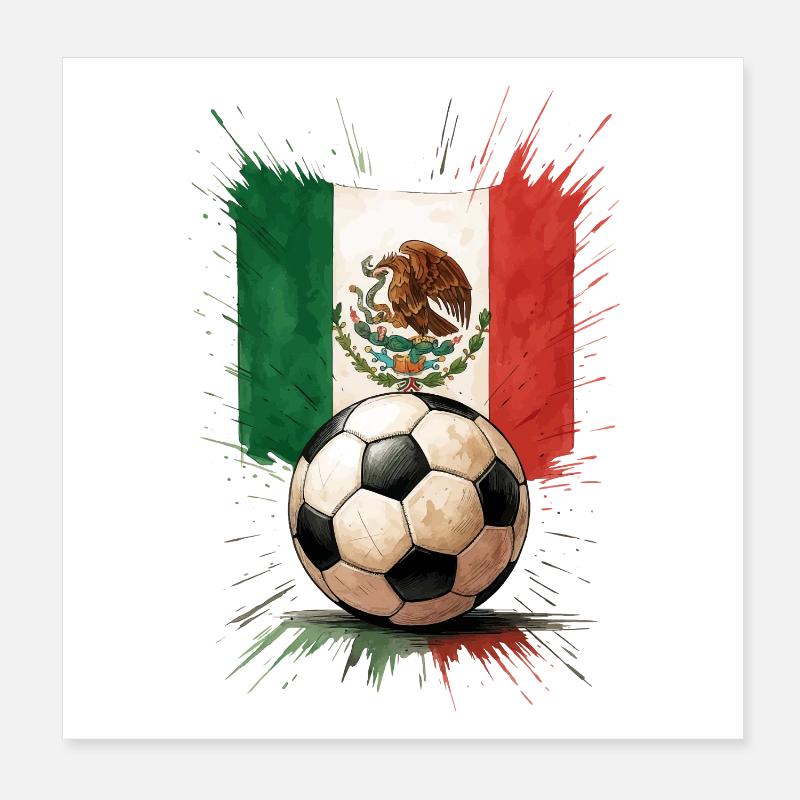 Mexico Football Poster 8" x 8" (20x20 cm)