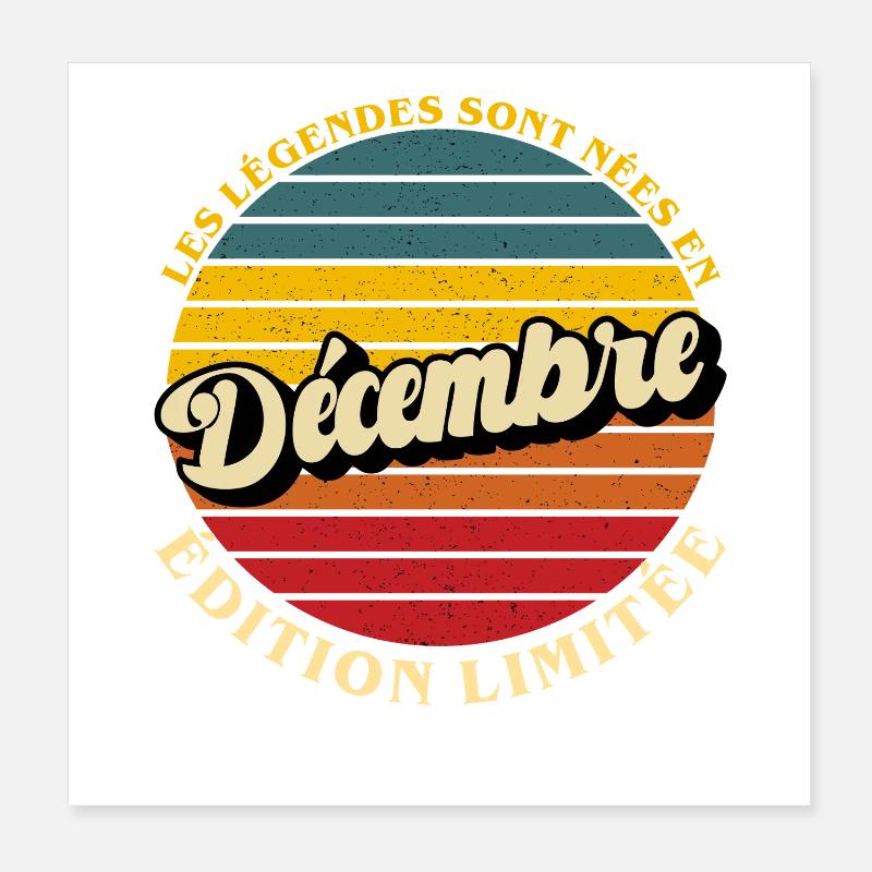 Legenden werden im Dezember geboren - Jubiläum Poster 20x20 cm