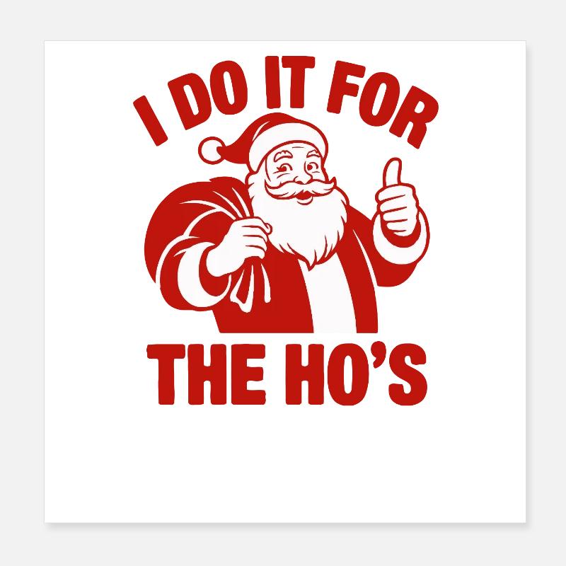 Santa Pun Tee Poster 8" x 8" (20x20 cm)