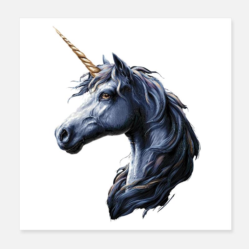 Einhorn Pony Reiterin Pferde Reiten Einhörner Poster 20x20 cm