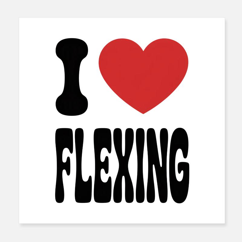 J’adore fléchir Musculation Gym Workout Poster 20 x 20 cm