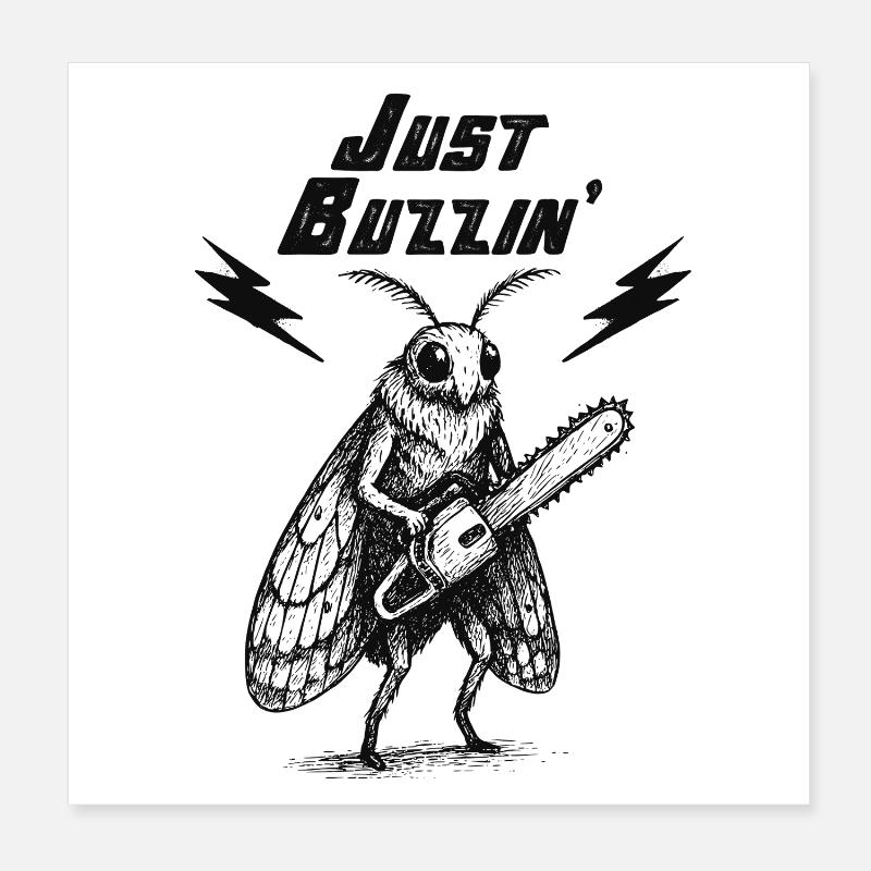 Juste Buzzin Cigale Poster 20 x 20 cm