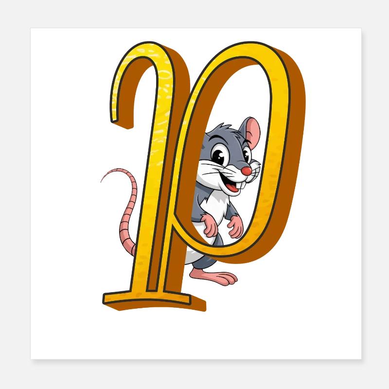 BUCHSTABE P Poster 20x20 cm