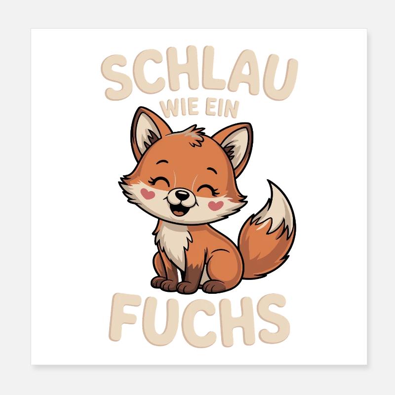 Intelligent comme un renard mignon Poster 20 x 20 cm