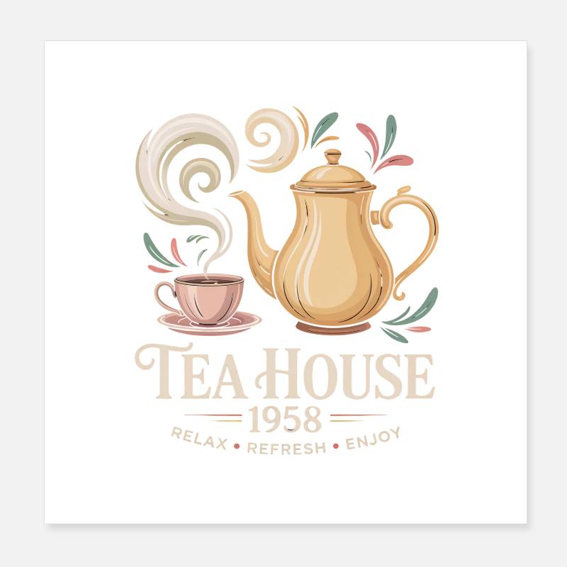 Vintage Tee Werbung Poster 20x20 cm