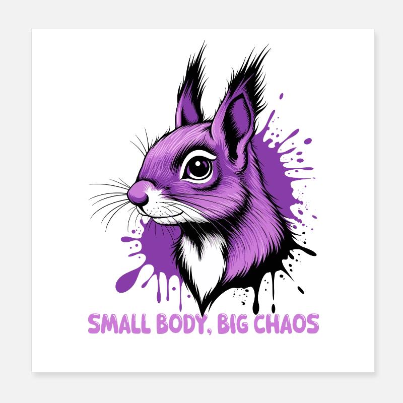 Purple Bunny Chaos Print Poster 8" x 8" (20x20 cm)