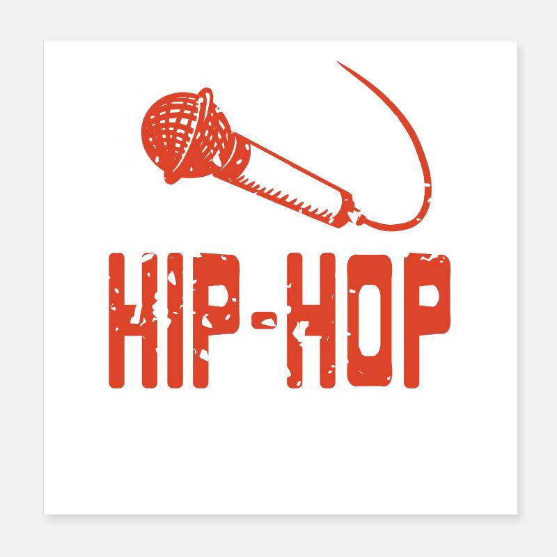 Beat Rhythm Microphone Flow Retro Vibe Poster 20x20 cm