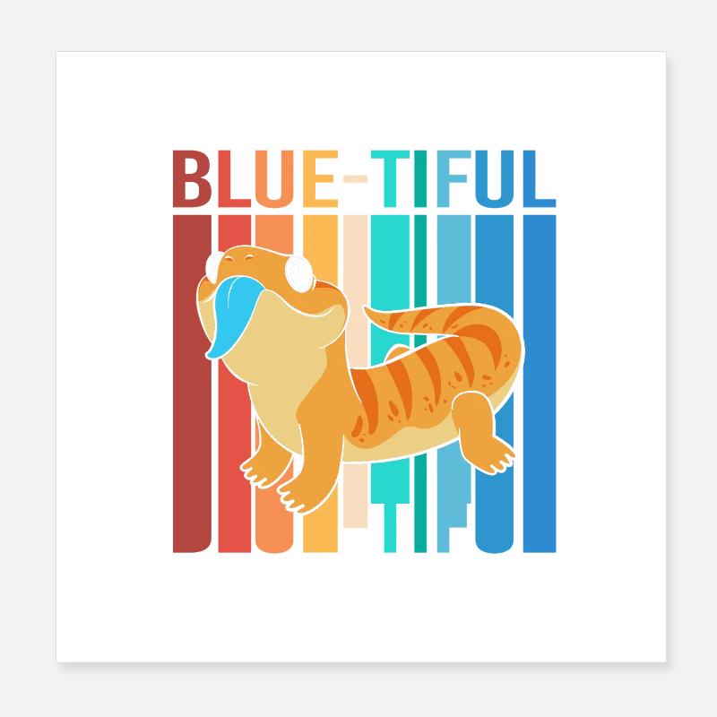 Blau Zunge Eidechse Poster 20x20 cm