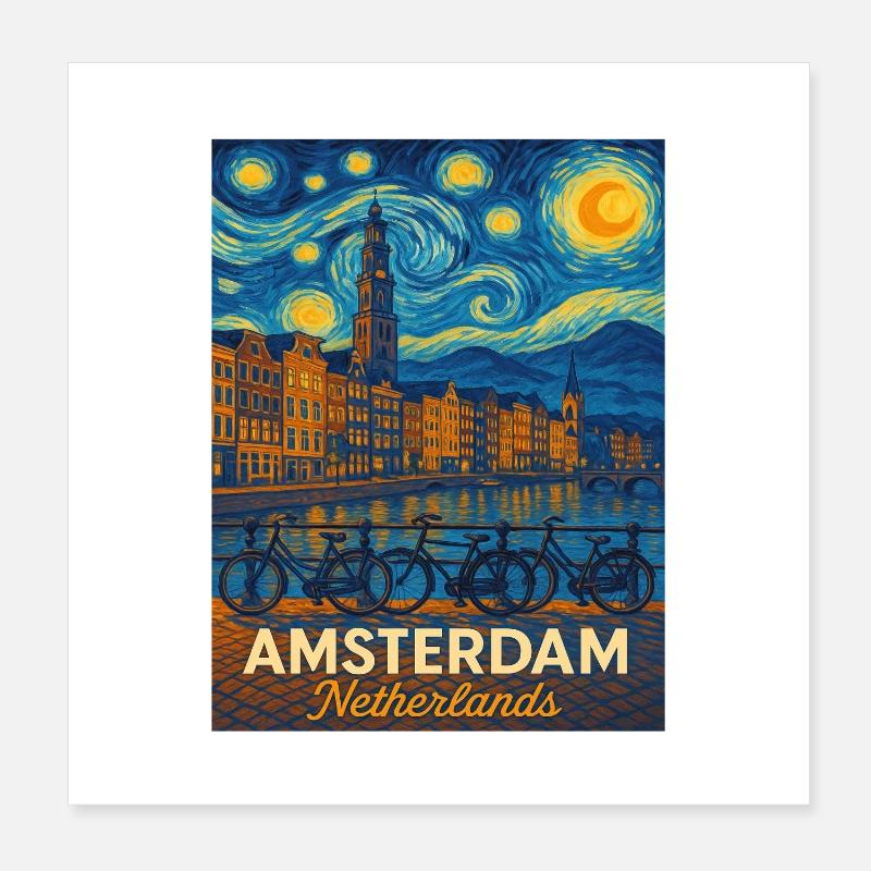 Amsterdam, Netherlands Poster 8" x 8" (20x20 cm)