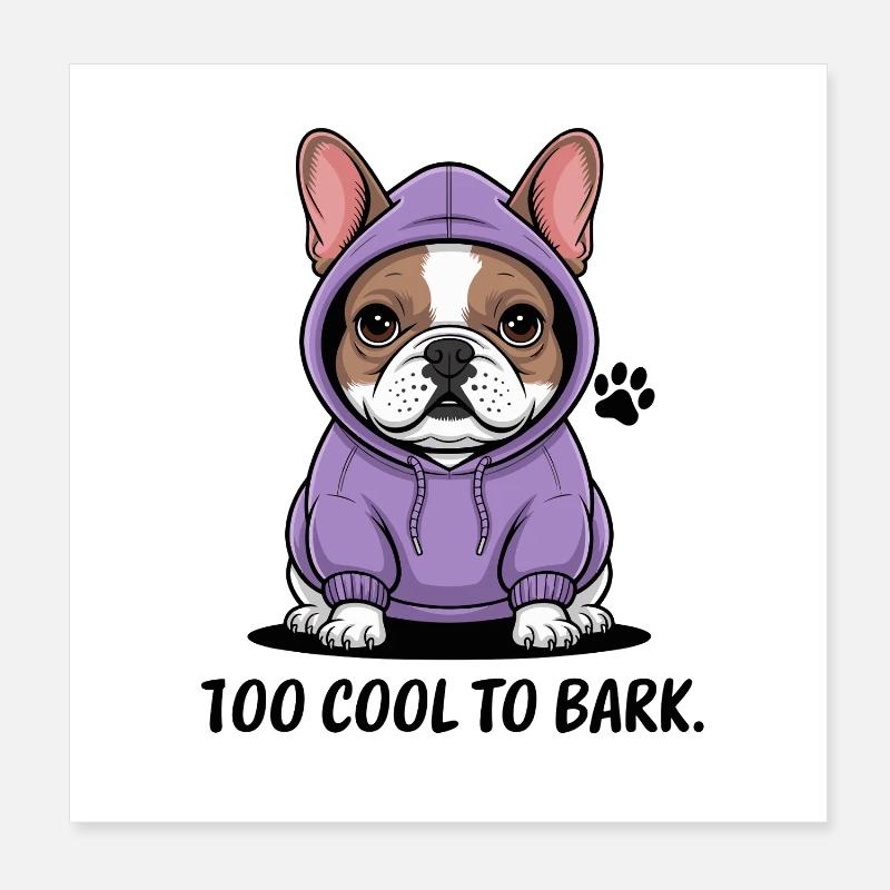 Trop froid pour aboyer : style bouledogue décontracté Poster 20 x 20 cm