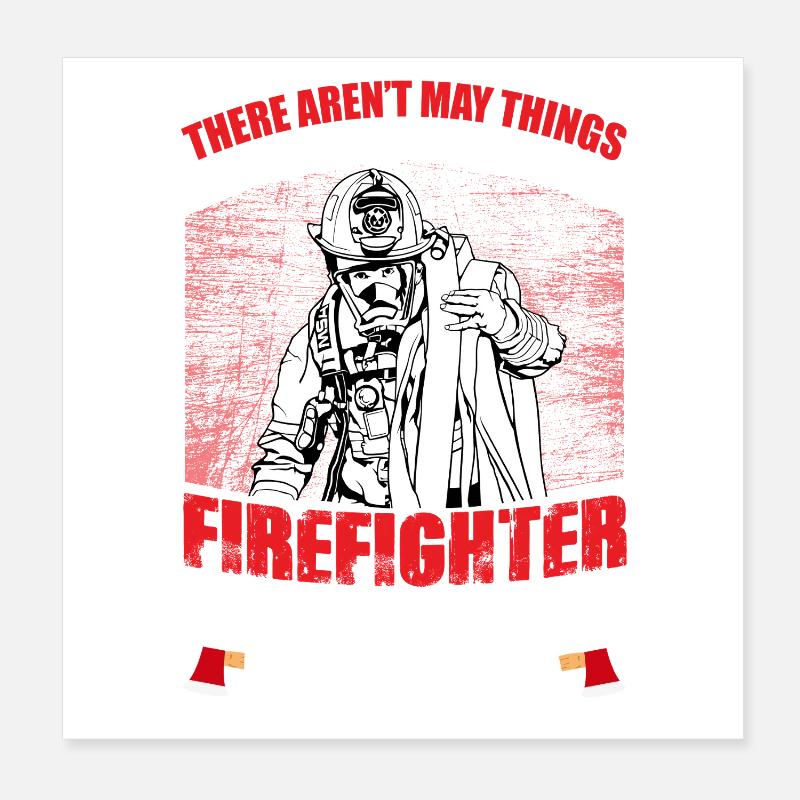 Papy des pompiers Poster 20 x 20 cm