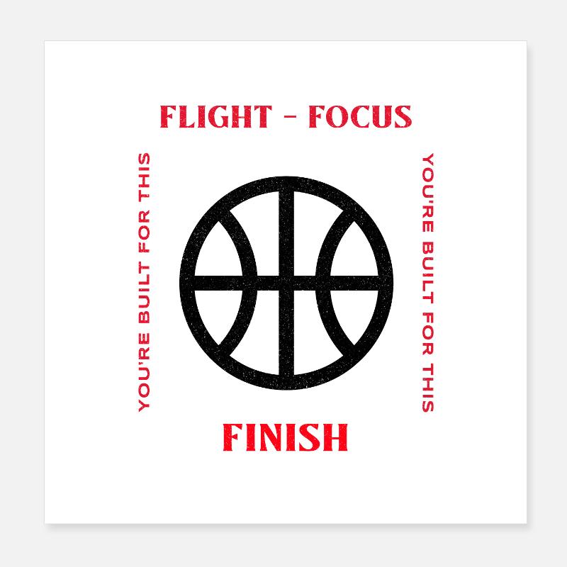 Flight, Focus, Finish Design Poster 8" x 8" (20x20 cm)