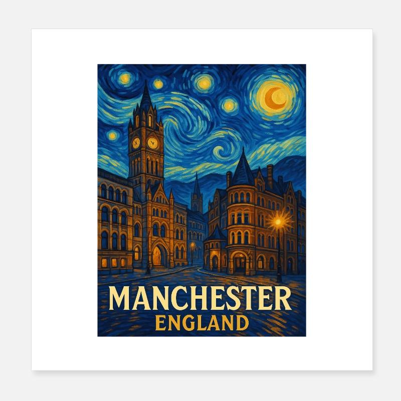 Manchester England Poster 20x20 cm