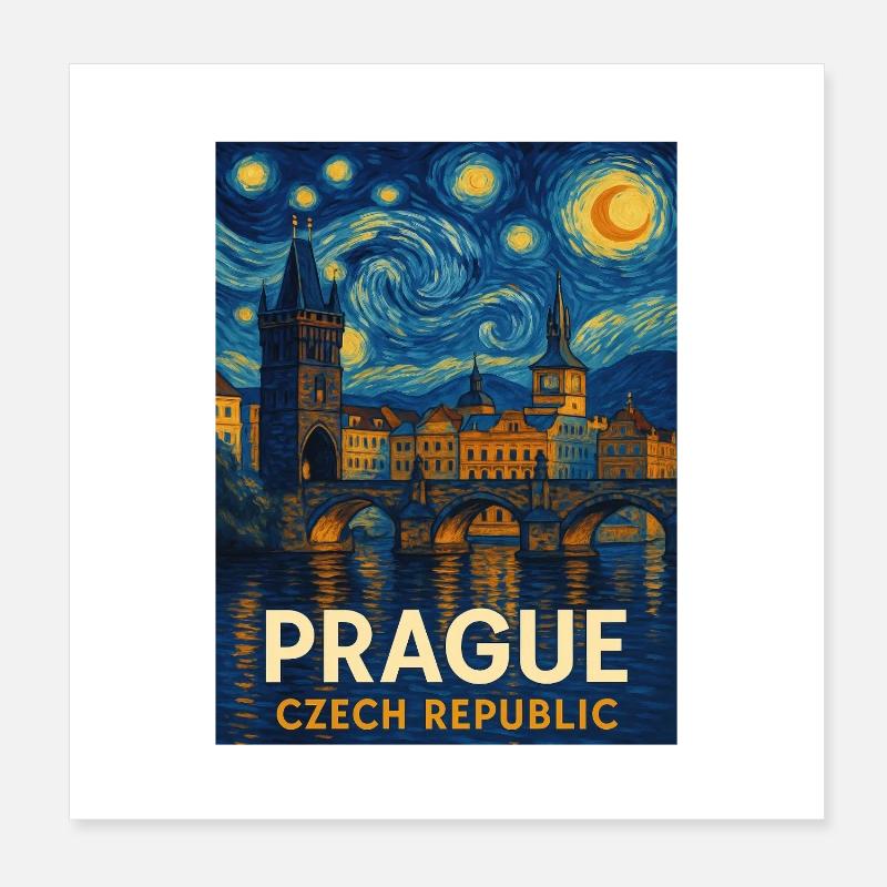 Prague, République tchèque Poster 20 x 20 cm