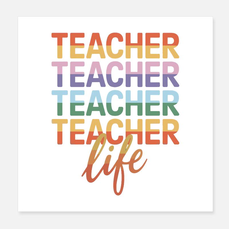 Enseignant Enseignant Enseignant Vie enseignante Lehrer Poster 20 x 20 cm