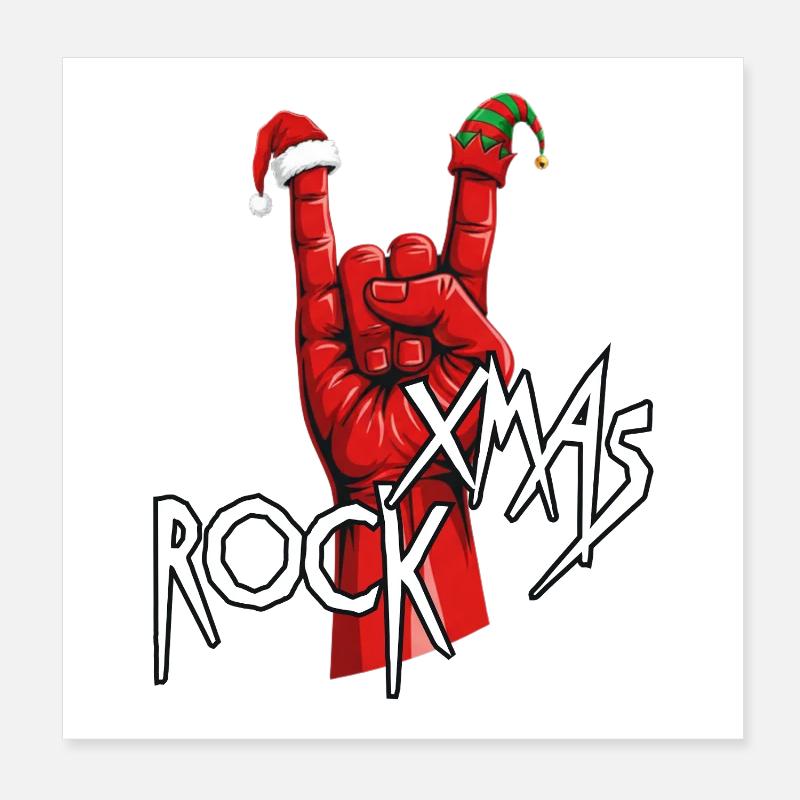 Xmas Rock Hand Poster 20x20 cm