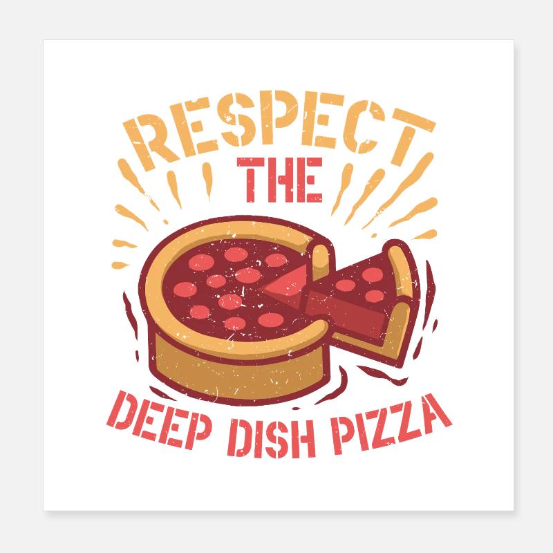 Deep Dish Pizza Chicargo Poster 20x20 cm