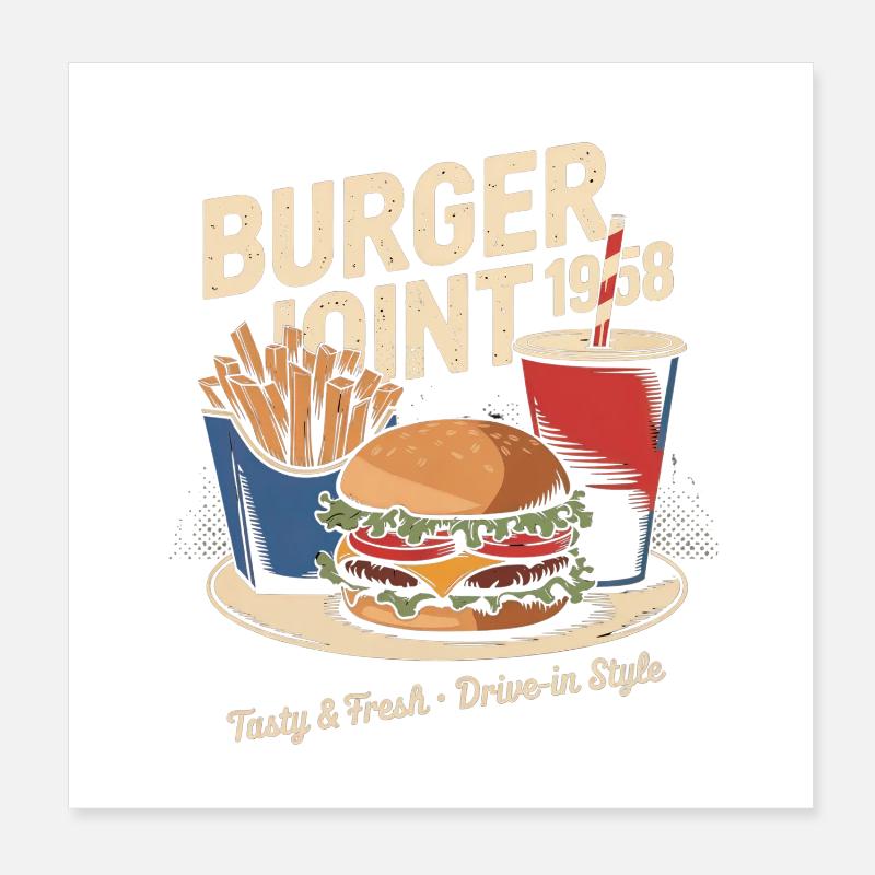 Vintage Diner Werbung Poster 20x20 cm