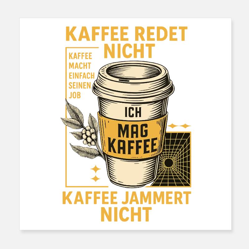 Le café ne parle pas de design rétro Poster 20 x 20 cm