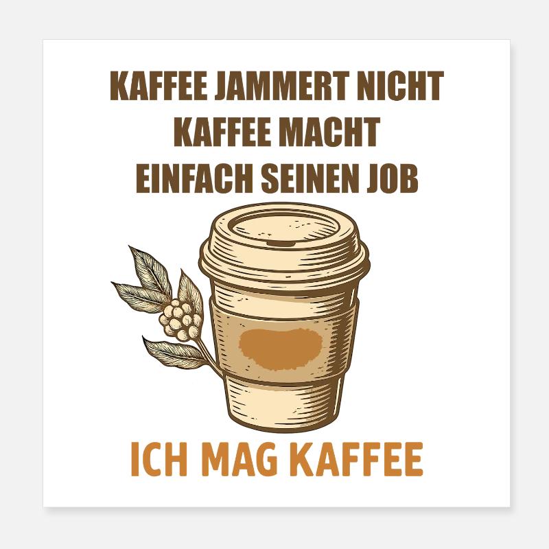 Kaffee Spruch Vintage Becher Poster 20x20 cm