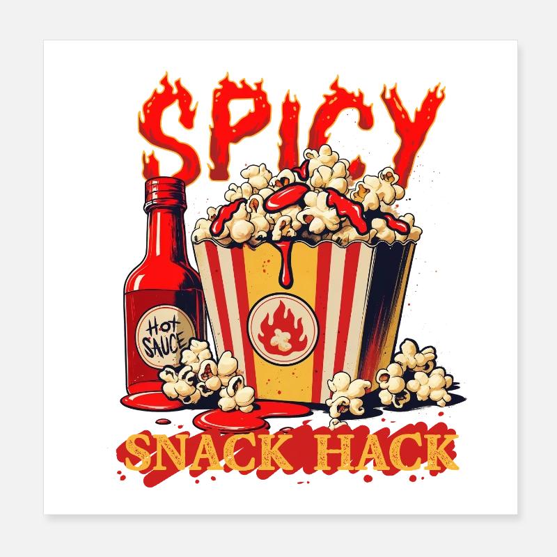 Popcorn Mit Chilli Soße Poster 20x20 cm