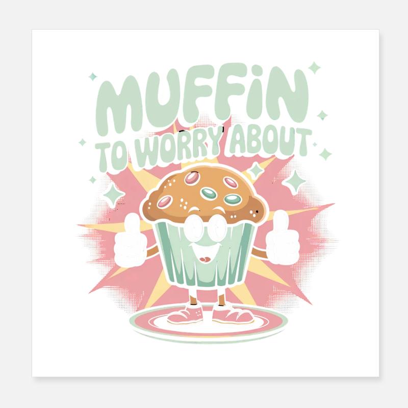 Muffin rétro Poster 20 x 20 cm