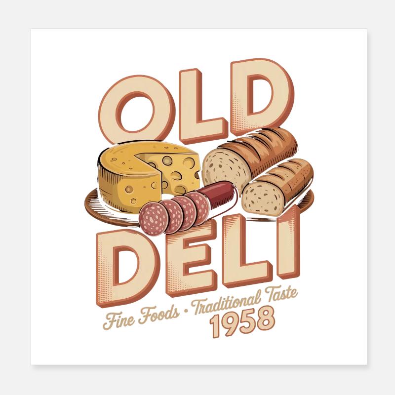 Vintage Feinkost Werbung Poster 20x20 cm