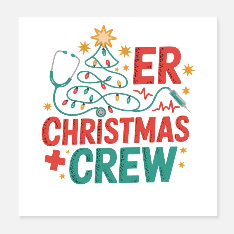 Équipe de Noël des urgences Poster 20 x 20 cm