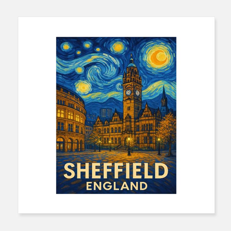 Sheffield, Angleterre Poster 20 x 20 cm