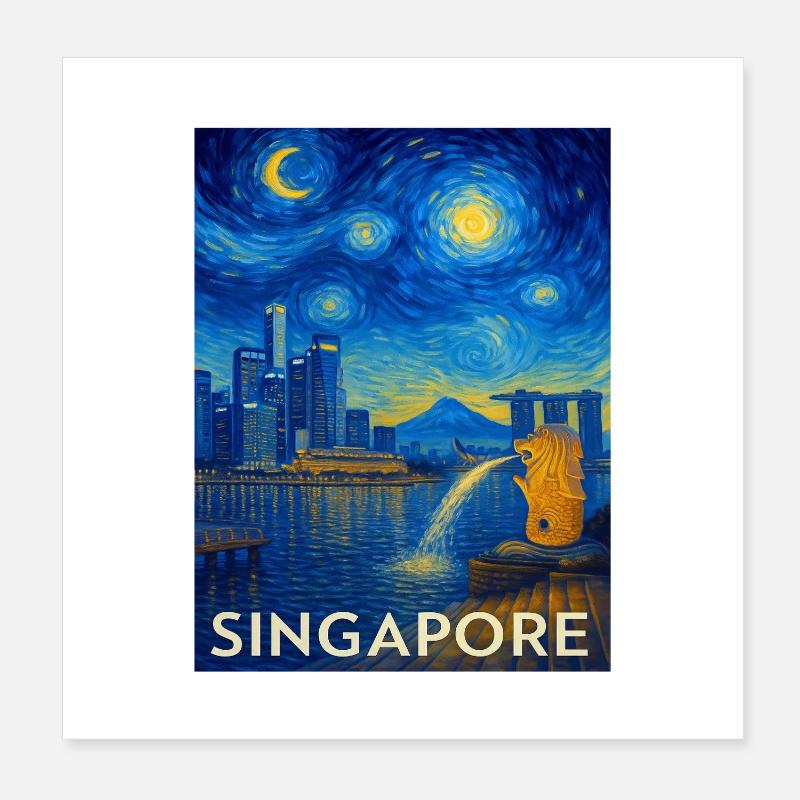 Singapur Poster 20x20 cm