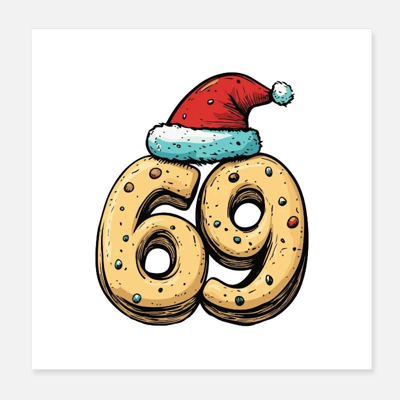 69 Numéro Cookie Noël Poster 20 x 20 cm