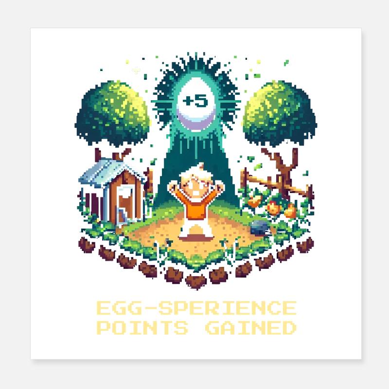 Points d’expérience d’œuf collectés | Améliorez l’humour Poster 20 x 20 cm