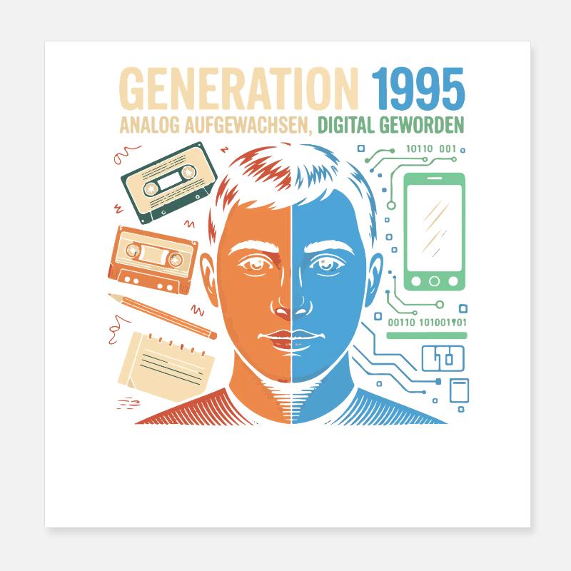 Generation 1995: Analog trifft Digital Poster 20x20 cm