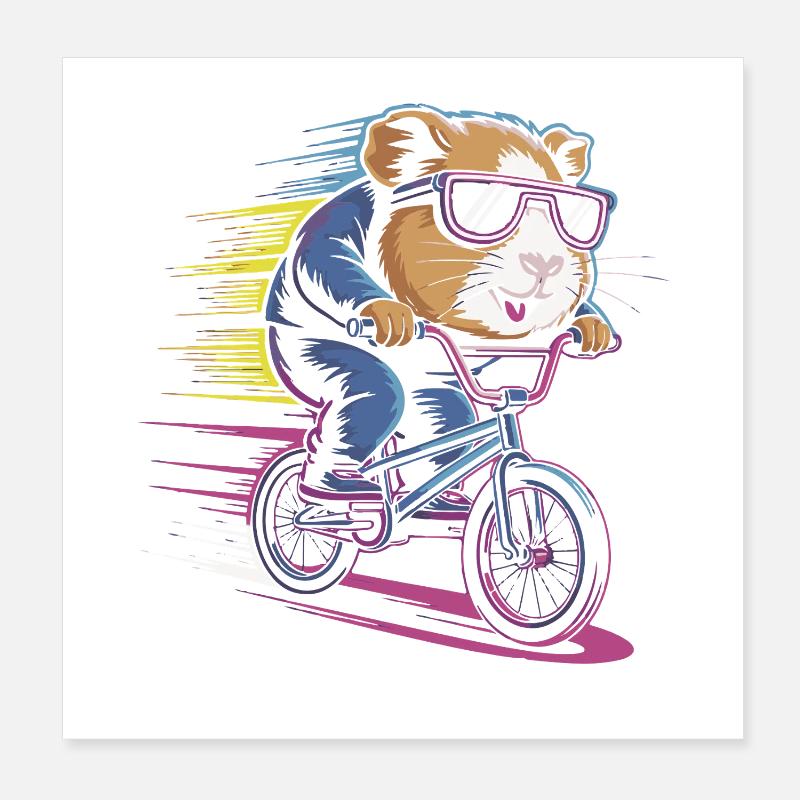 Rasender Hamster Radler Poster 20x20 cm