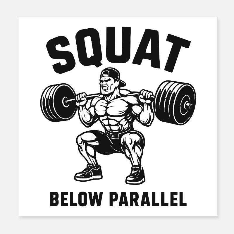 Squat sous l’haltérophile lourd parallèle Poster 20 x 20 cm