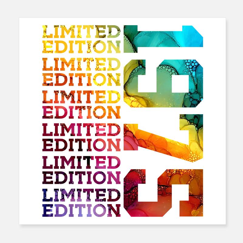 ÉDITION LIMITÉE 1975 51 ANS 51E ANNIVERSAIRE Poster 20 x 20 cm