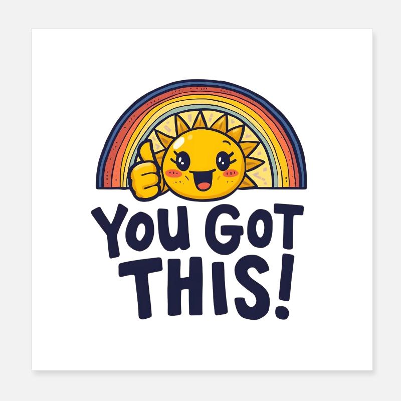 Sunshine Boost, du schaffst das. Poster 20x20 cm
